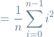 \[= \frac{1}{n} \sum_{i=0}^{n-1} i^2\]