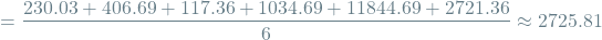 \[ = \frac{230.03 + 406.69 + 117.36 + 1034.69 + 11844.69 + 2721.36}{6} \approx 2725.81 \]