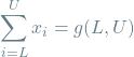 \[\sum_{i=L}^{U} x_i = g(L, U)\]