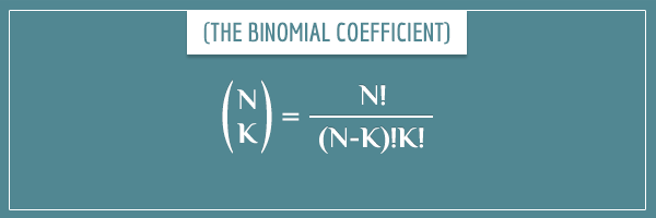 Combinatorics: N-choose-K = N! / (N-K)! K!