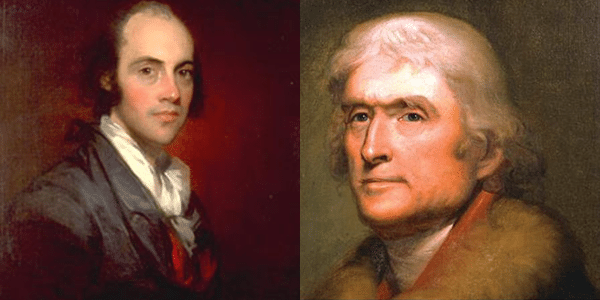 Portraits of Aaron Burr and Thomas Jefferson