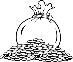 A bag of coins