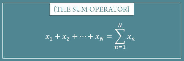 An equation defining the sum (Greek sigma) operator