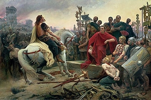 Vercingetorix Throws Down His Arms at the Feet of Julius Caesar, 1899, by Lionel Noel Royer