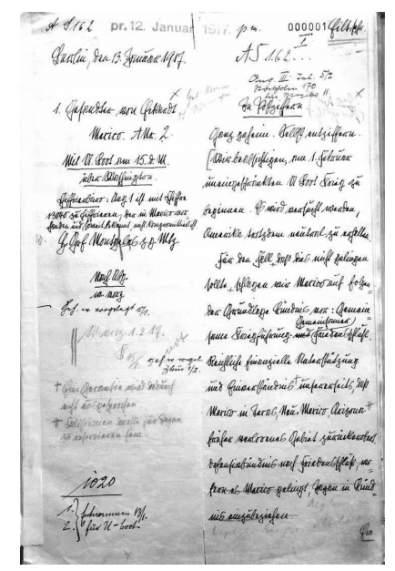 The original draft of the Zimmermann Telegram