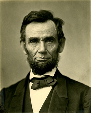 A photo of US president Abraham Lincoln