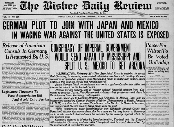 GERMAN PLOT TO JOIN WITH JAPAN AND MEXICO IN WAGING WAR AGAINST THE UNITED STATES IS EXPOSED