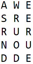 The text "we are surrounded" written out in a matrix of 3 columns and the order of columns shuffled