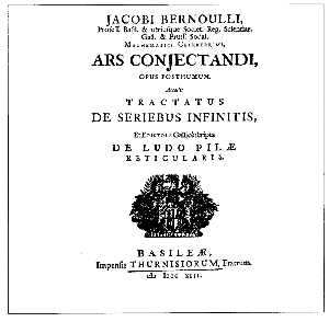 The cover page of Jacob Bernoulli's book Ars Conjectandi
