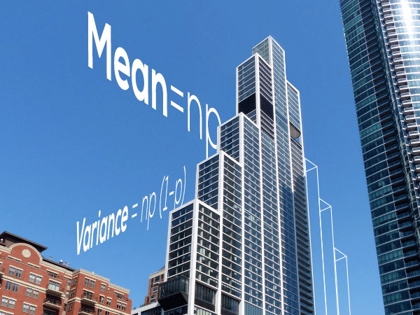 A skyscraper resembling a binomial distribution