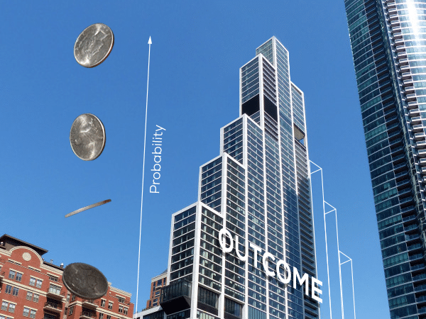 A skyscraper resembling a binomial distribution
