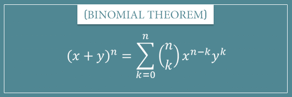 The equation of the binomial theorem