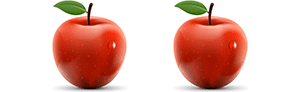 A picture of two red apples