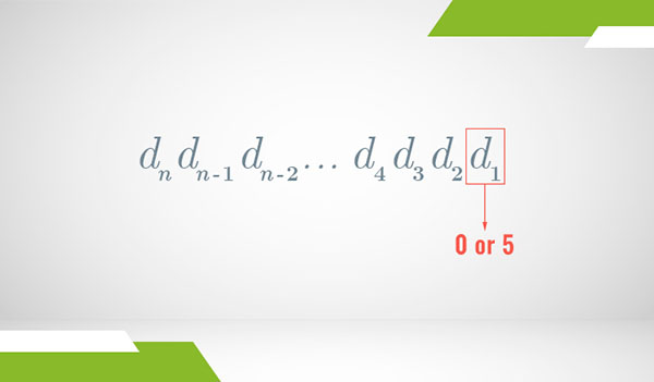 A series of digits representing a decimal numeral with the last digit marked