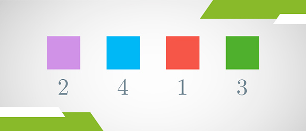 Boxes in different color representing different place values in the base 10 numeral system